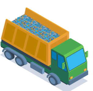 Manufacturers buy bales to create new products.